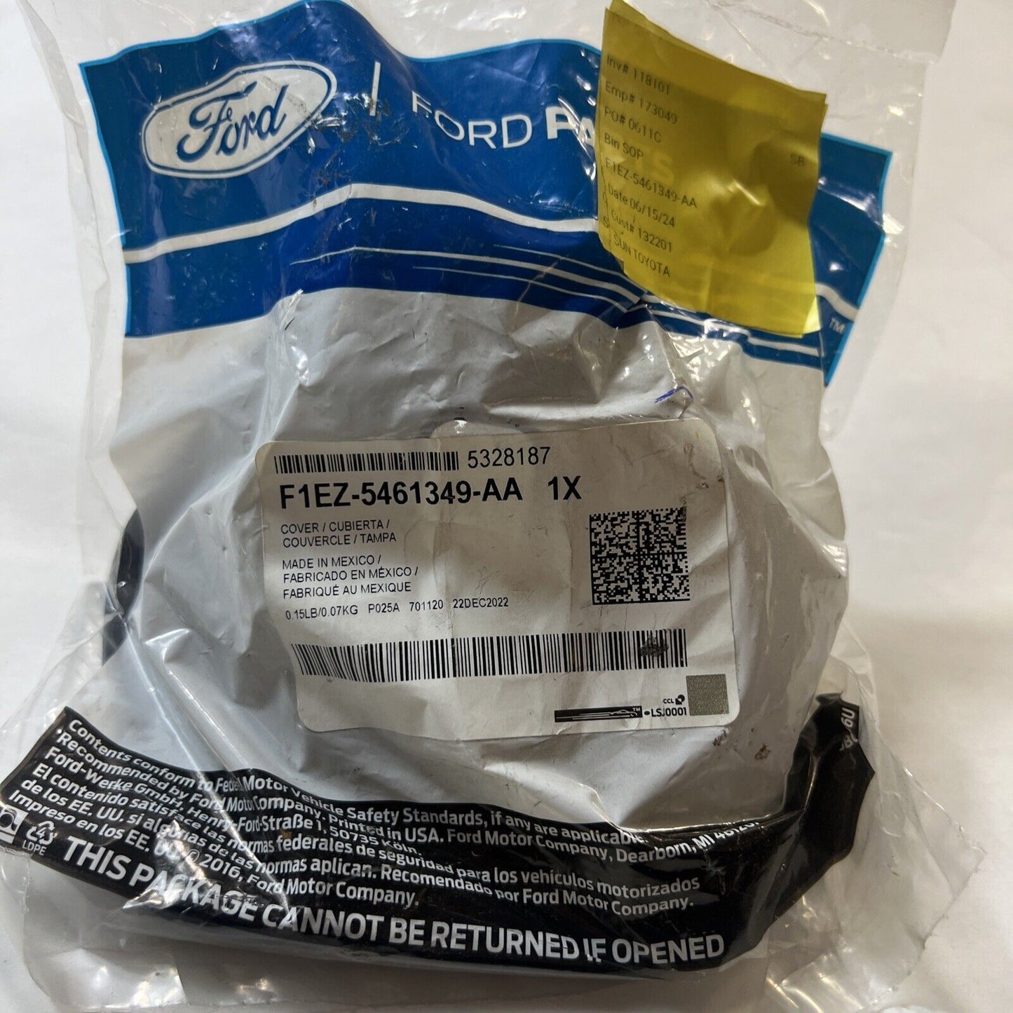 NEW Genuine OEM Ford Rear Seat Cover Black F1EZ5461349AA