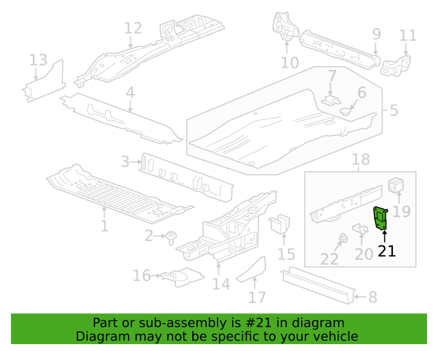 Genuine OEM GM Chevrolet Equinox Bumper Anchor Plate 2018-2024 84152888
