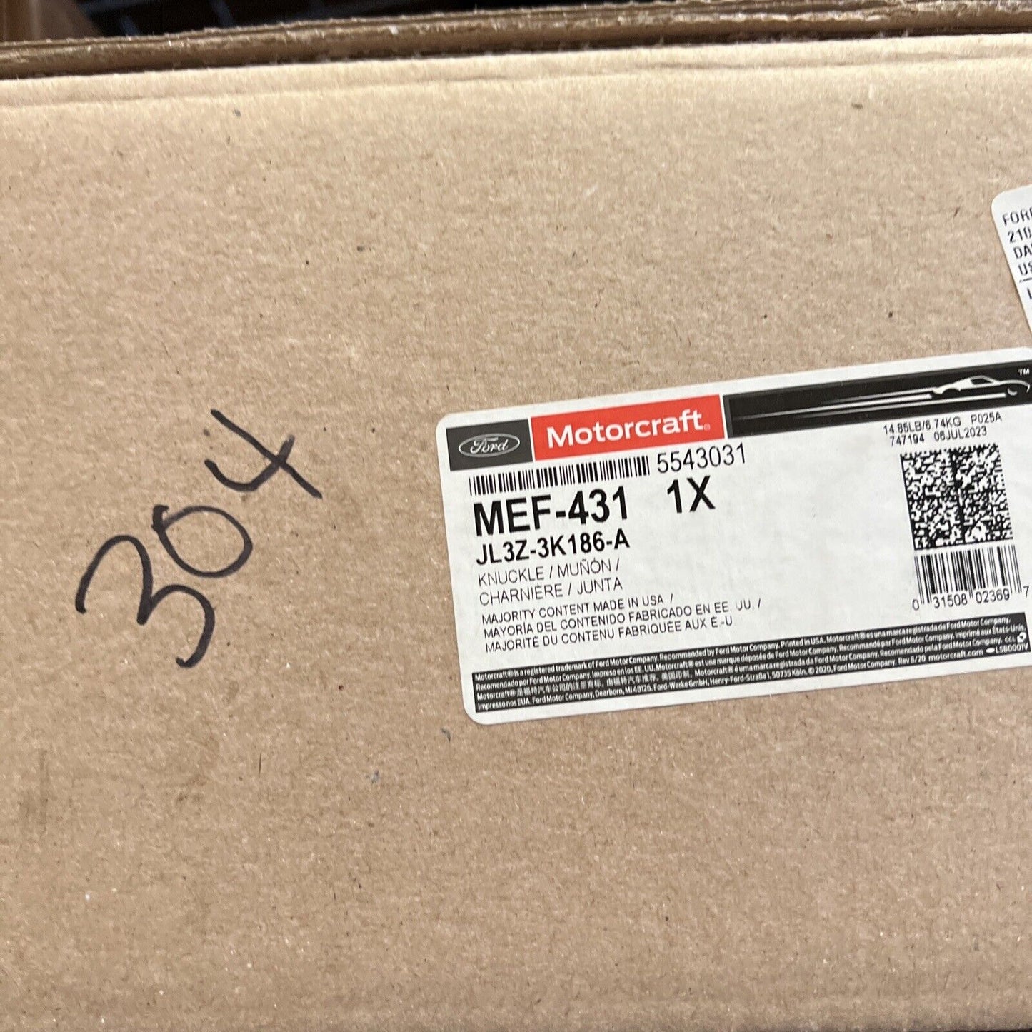 New OEM Genuine Ford F-150 Left Driver Side Spindle Knuckle Motorcraft MEF431