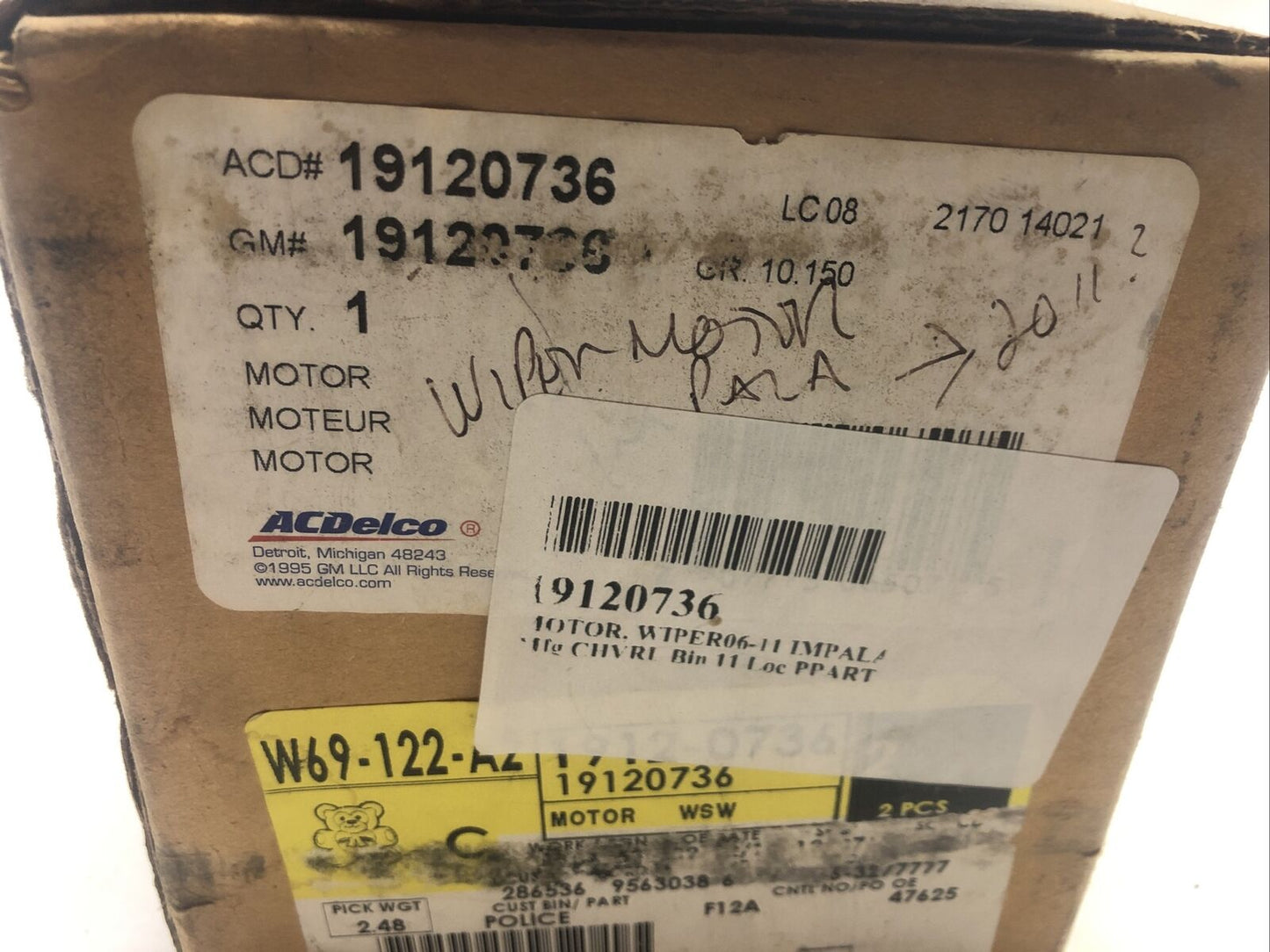 New OEM Genuine GM Wiper Motor Buick LACROSSE ALLURE 2006-09 19120736