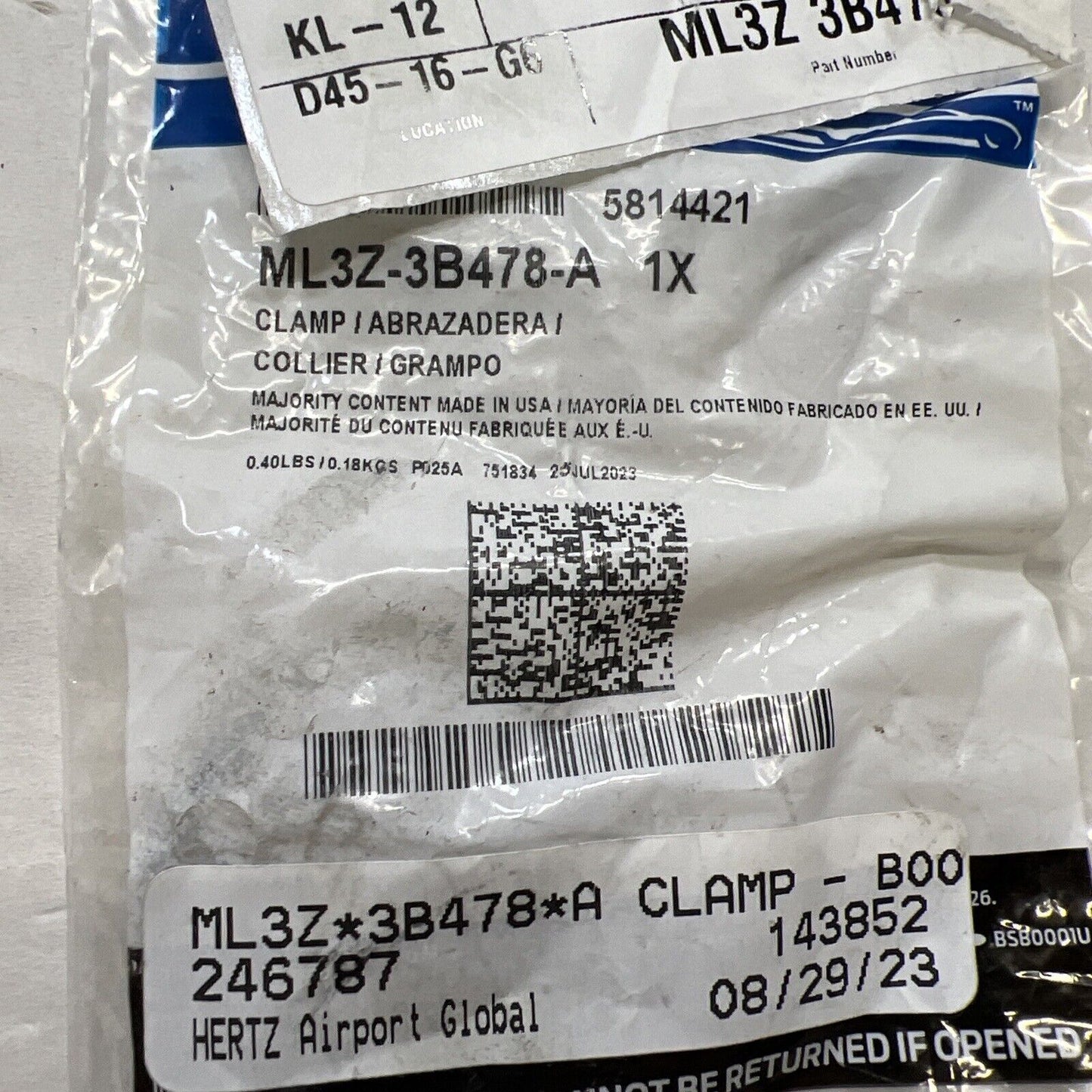 New OEM Genuine Ford Expedition 2021-2023 Boot Kit Clamp JL3Z17B968AB