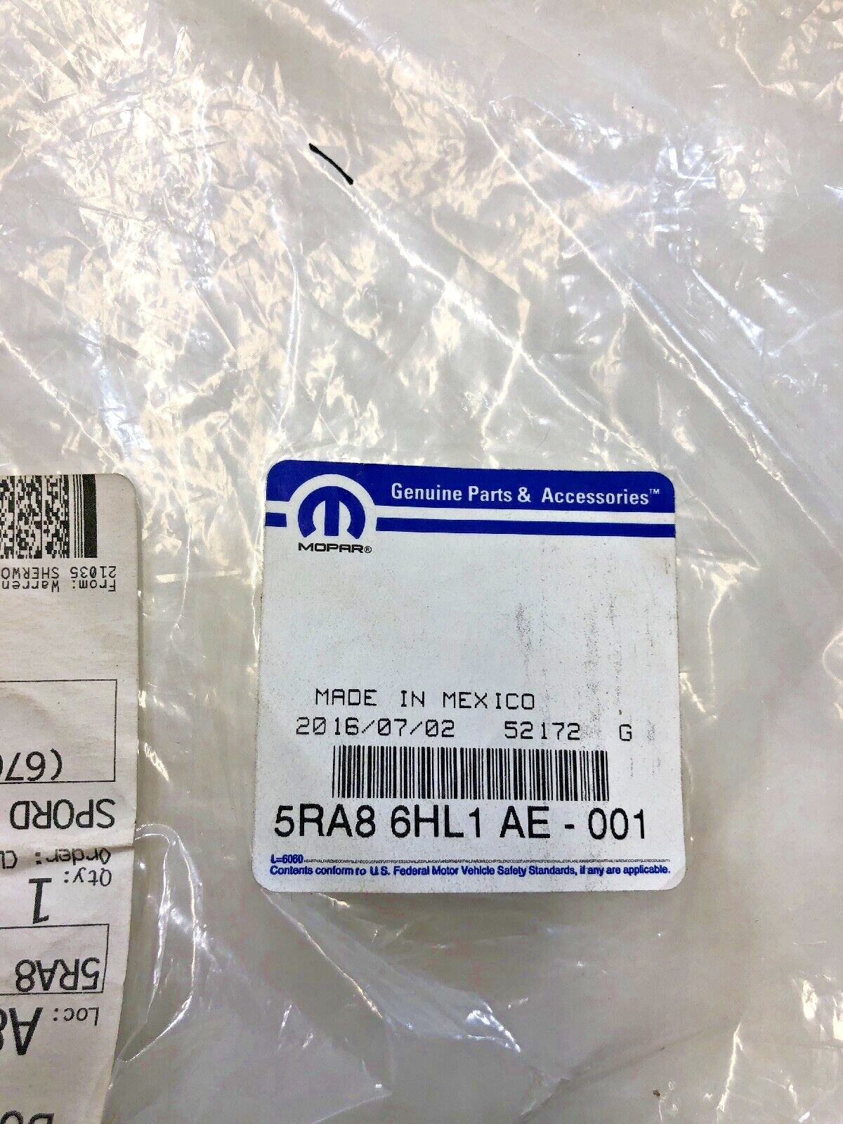 New OEM Jeep Cherokee Seat Upholstery Leather Passenger Side Front 5RA86HL1AE