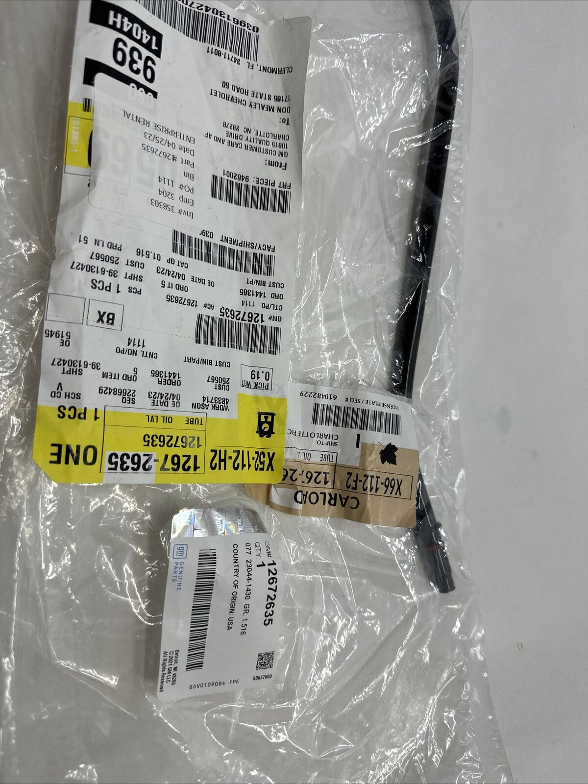 GM OEM Engine Parts-Oil Tube 12672635