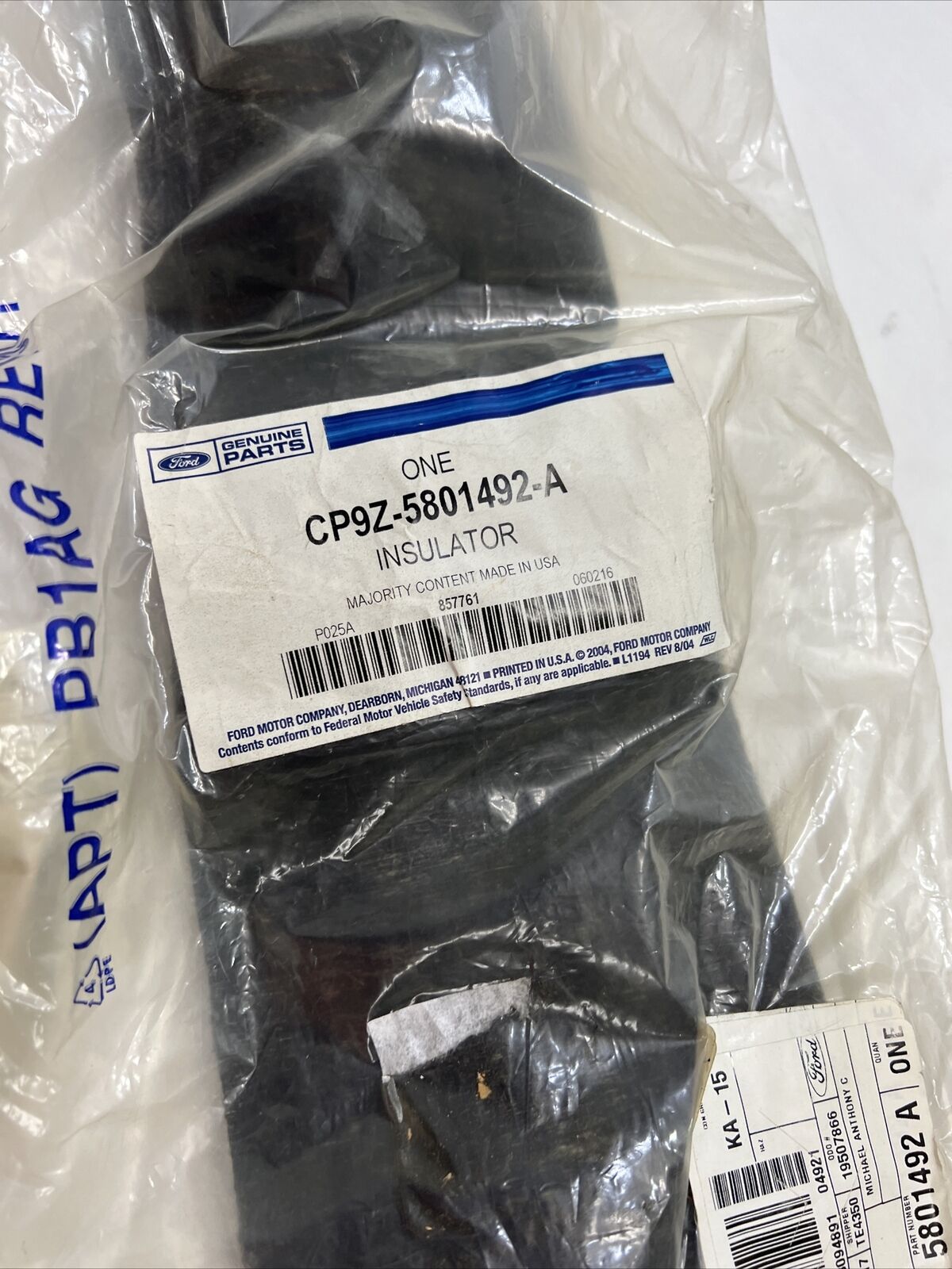 New OEM Genuine Ford 2012-2018 Cowl Insulator CP9Z-5801492-A