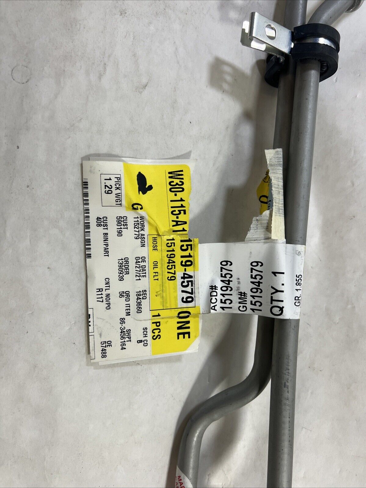 Genuine OEM GM ACDelco Chevrolet Engine Oil Cooler Hose Assembly 96-05 15194579