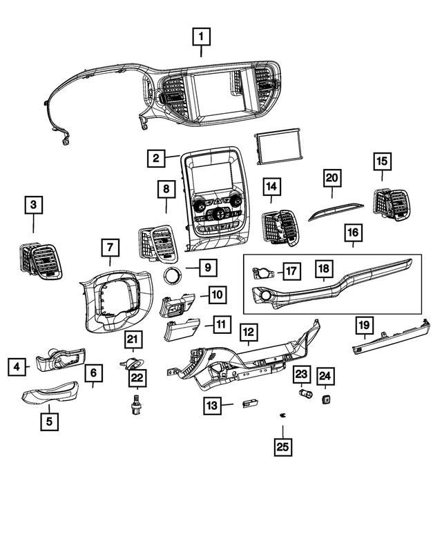 Genuine OEM Mopar Dodge Durango Instrument Panel Bezel 2021-2025 7EH032X8AB