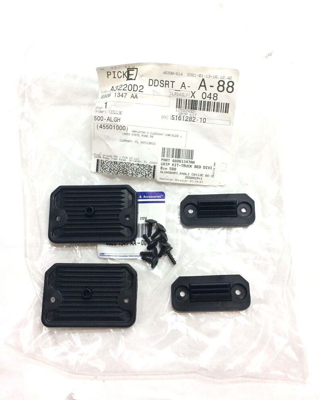 New OEM Mopar Ram 1500 2500 3500 Truck Bed Grip Lock Kit 19-20 68061347AA