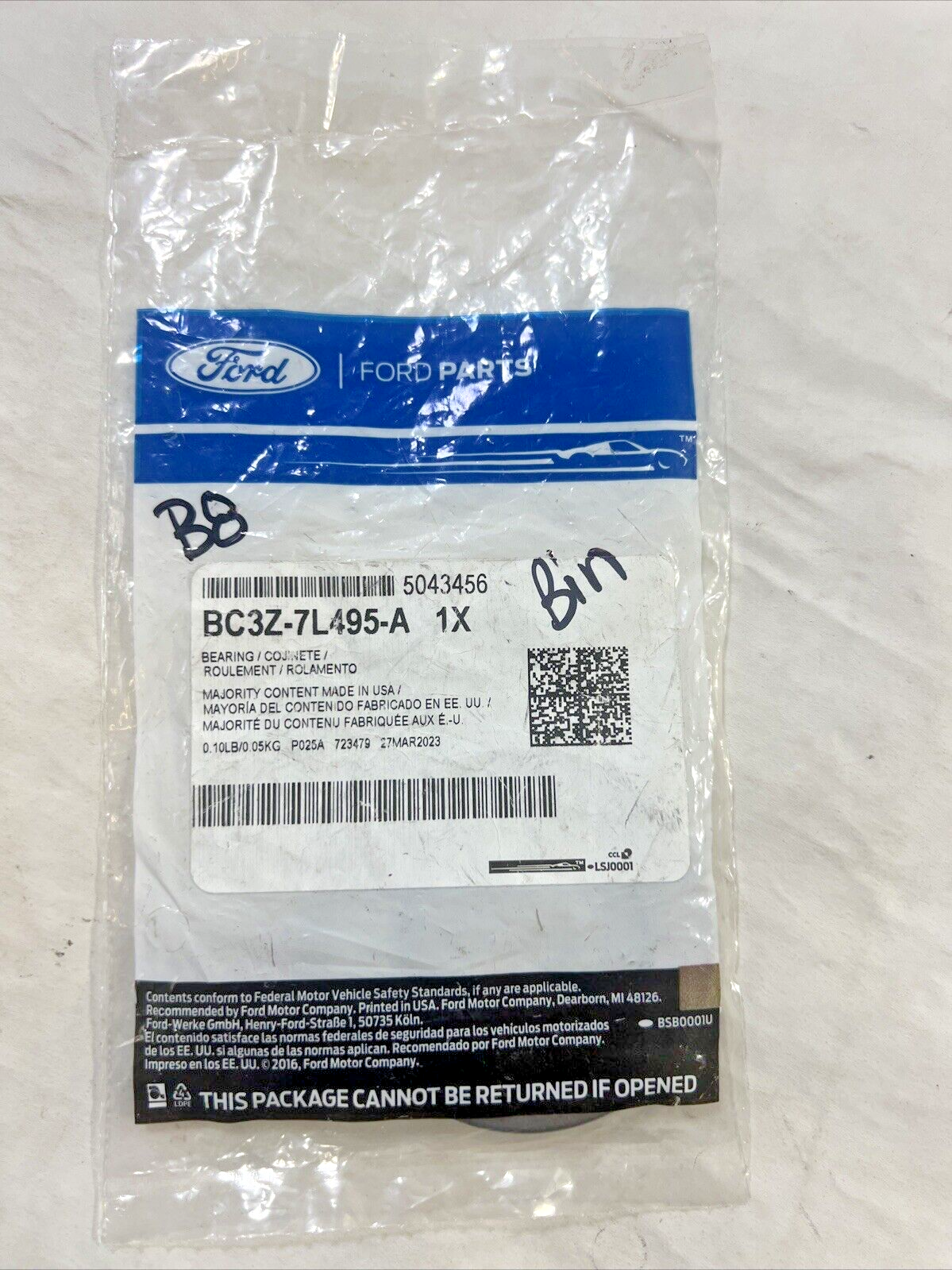 NEW Genuine OEM Ford Shaft Bearing BC3Z-7L495-A