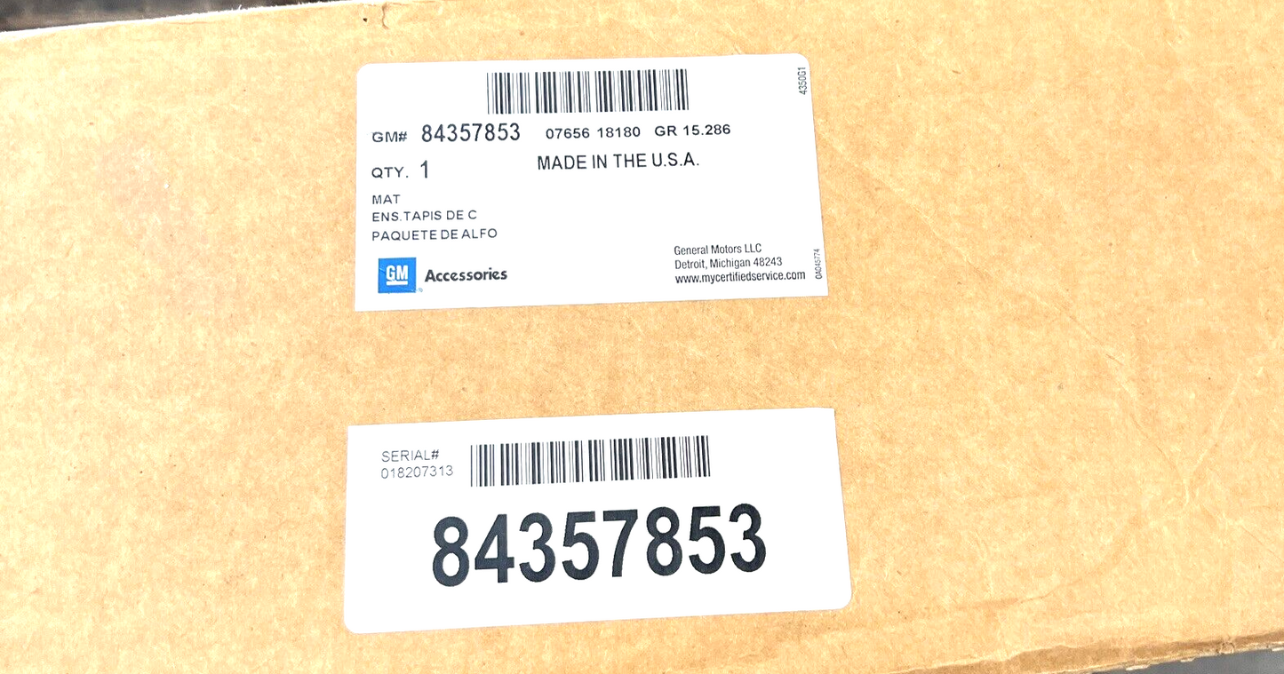 Genuine OEM GM Silverado 3500 HD FRONT All Weather Floor Liners 2018-19 84357853