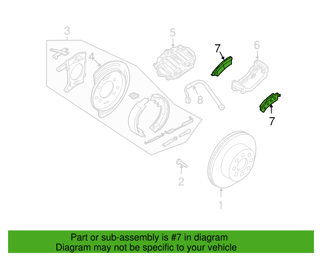 Genuine OEM GM Chevrolet Suburban 2500 Rear Disc Brake Pad Set 2007-13 19210707