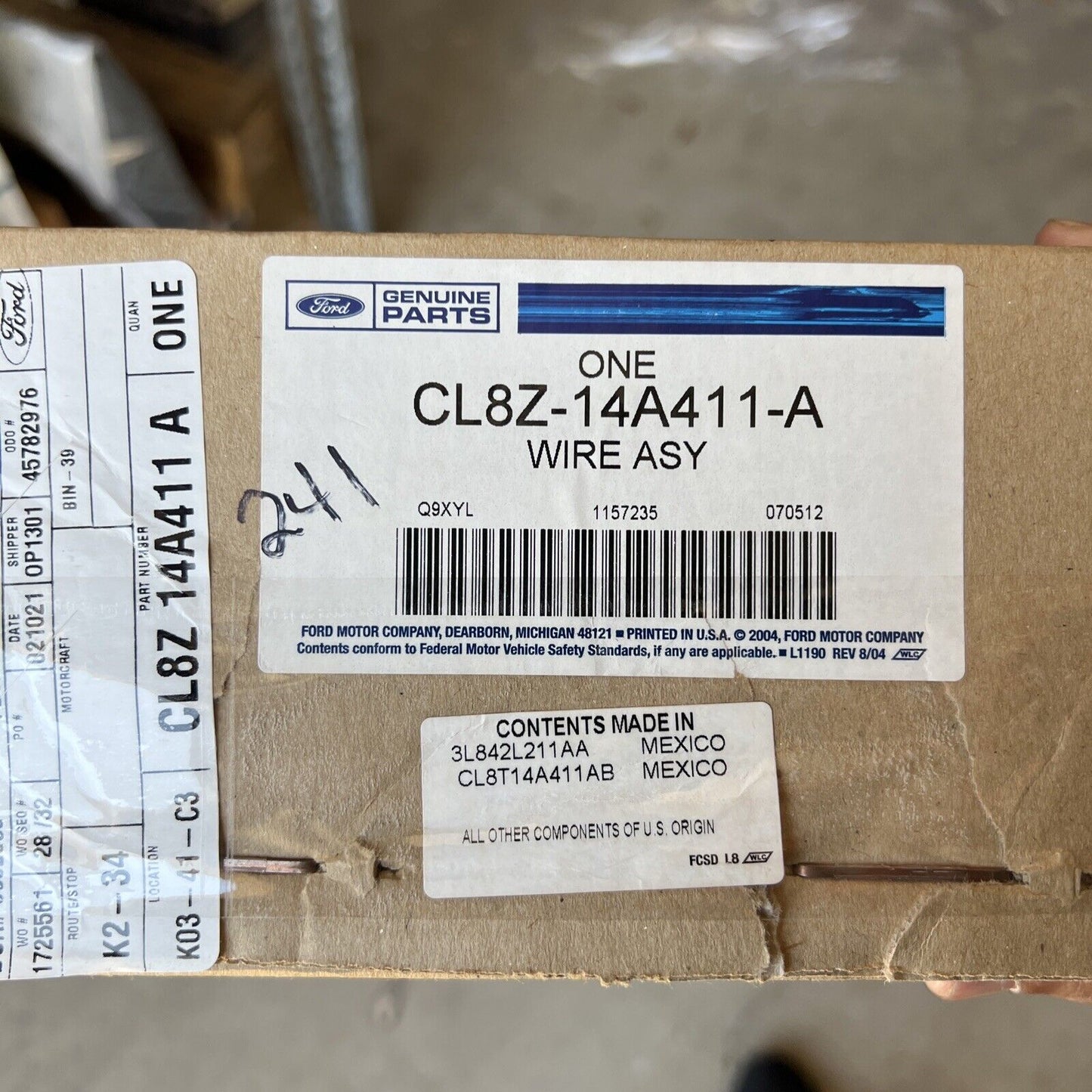 New OEM Genuine Ford Fuse Relay Wire Wiring Assembly CL8Z-14A411-A