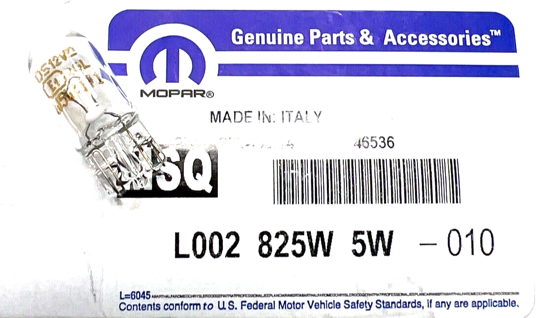 Mopar Courtesy Interior Light L002825W5W