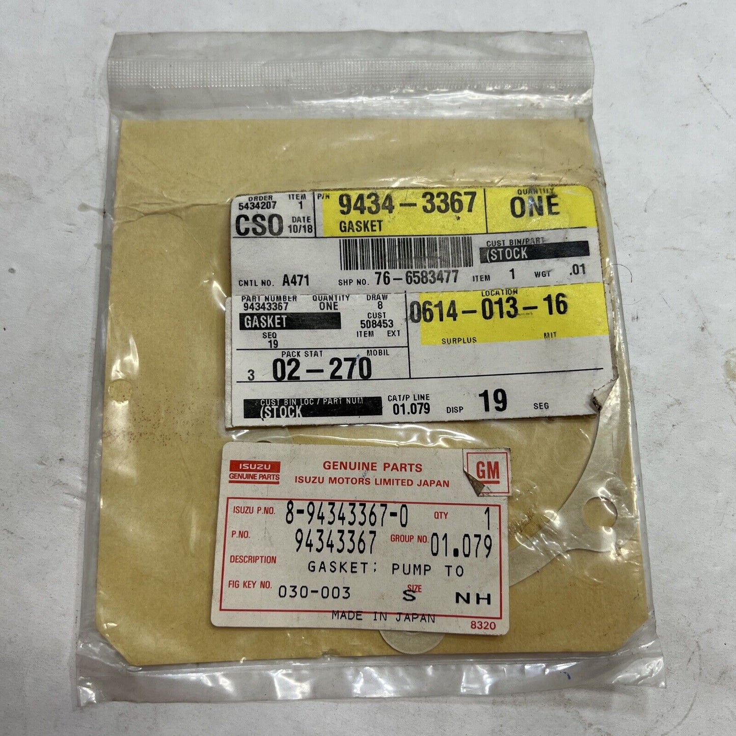 New OEM Genuine GM General Motors Gaskets for 94343367