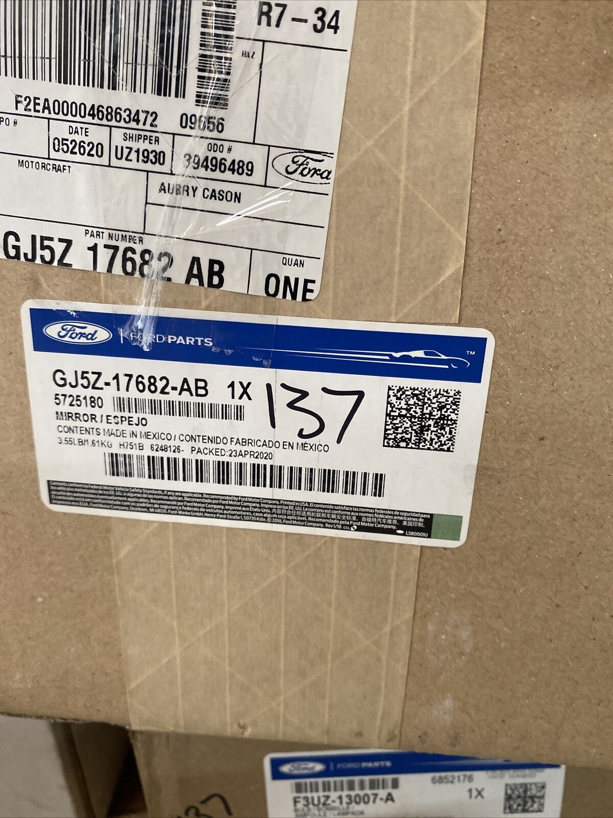 New OEM Ford Escape Mirror Passenger Side GENUINE 2017-2019 GJ5Z17682AB