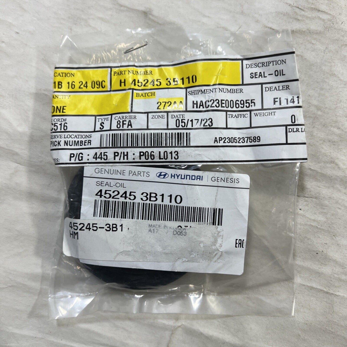 Genuine OEM Hyundai Kia Right Side Auto Trans Output Shaft Seal 15-24 452453B110