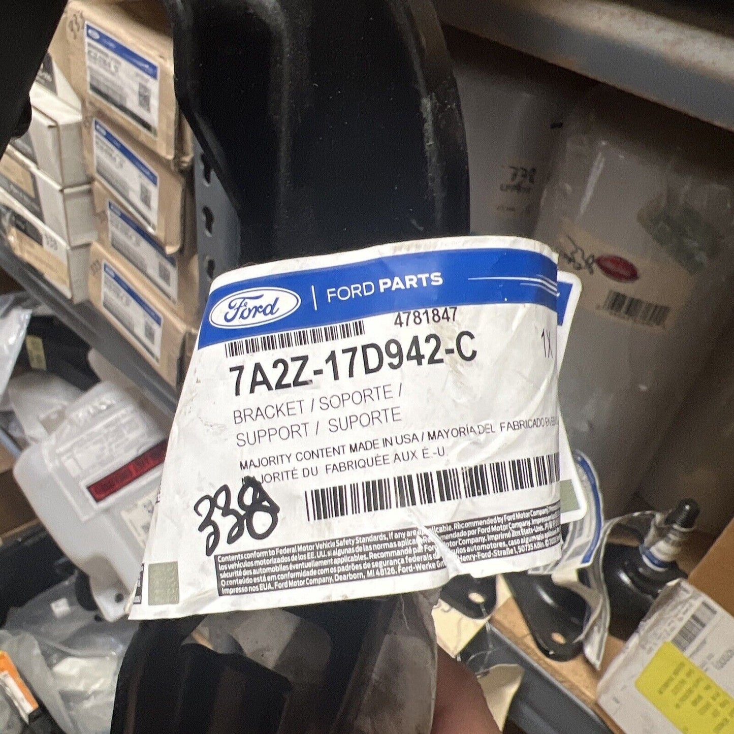 New OEM Genuine Ford Right Lower Passenger Side Bumper Bracket 7A2Z17D942C