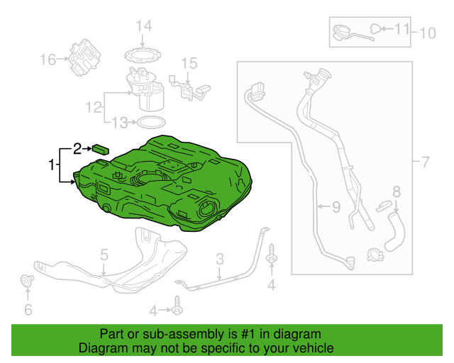 New OEM General Motors Chevy Malibu Fuel Tank GENUINE 2016-2018 1.6L 84574974