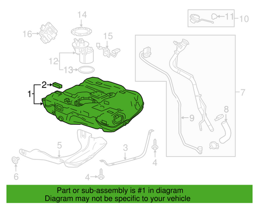 New OEM General Motors Chevy Malibu Fuel Tank GENUINE 2016-2018 1.6L 84574974